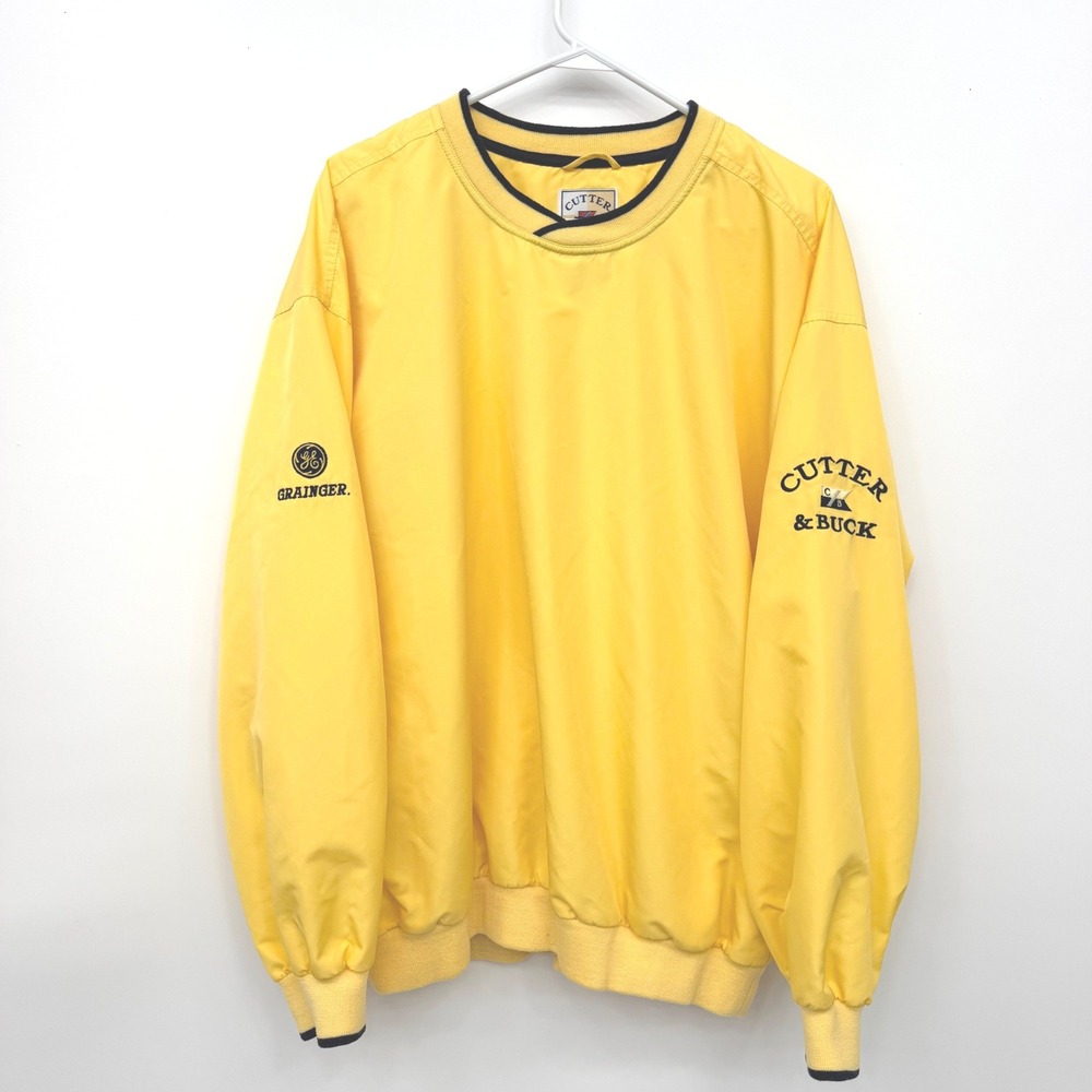Cutter & Buck‎ V-Neck Windshirt Pullover Grainger GE Golf Jacket Mens XL Yellow